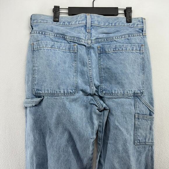 Abercrombie Fitch Jeans Men's 32x34 Blue Rigid Denim Baggy Carpenter Light Wash - Picture 8 of 9